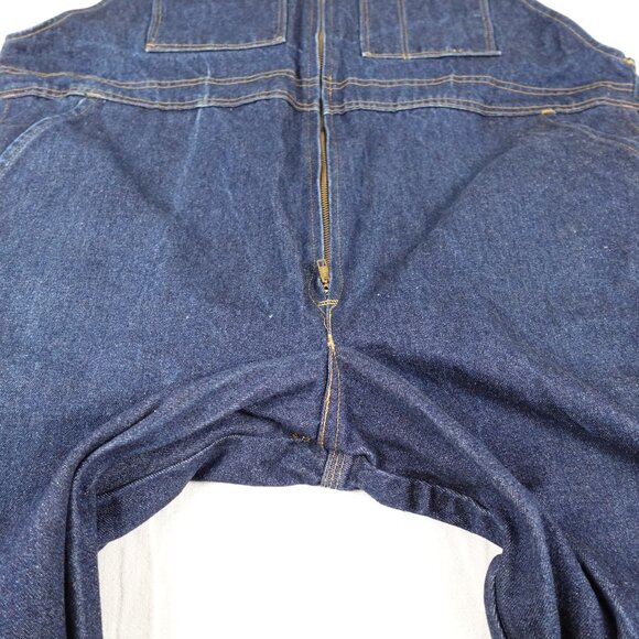 Hammill Heavy Denim Overalls Men's 50R (50x30) 100% Cotton Dark Wash Work Wear - Picture 7 of 13